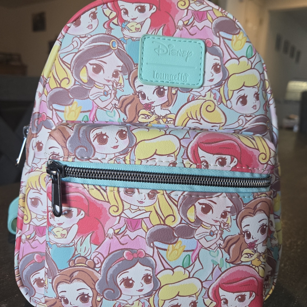 Loungefly Disney Princess Kids Backpack - Pink and Yellow - Picture 1 of 6
